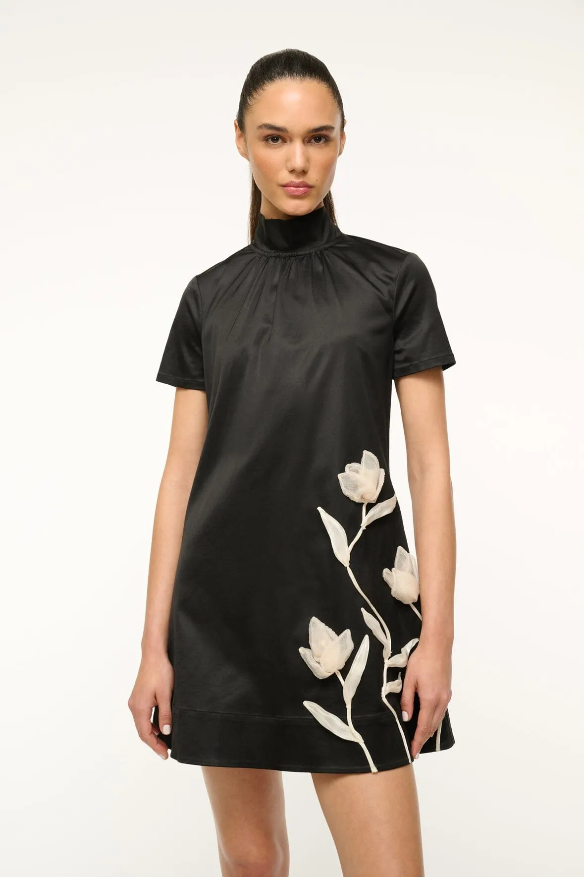 MINI ILANA DRESS | BLACK SATIN sold by STAUD product image thumbnail 2