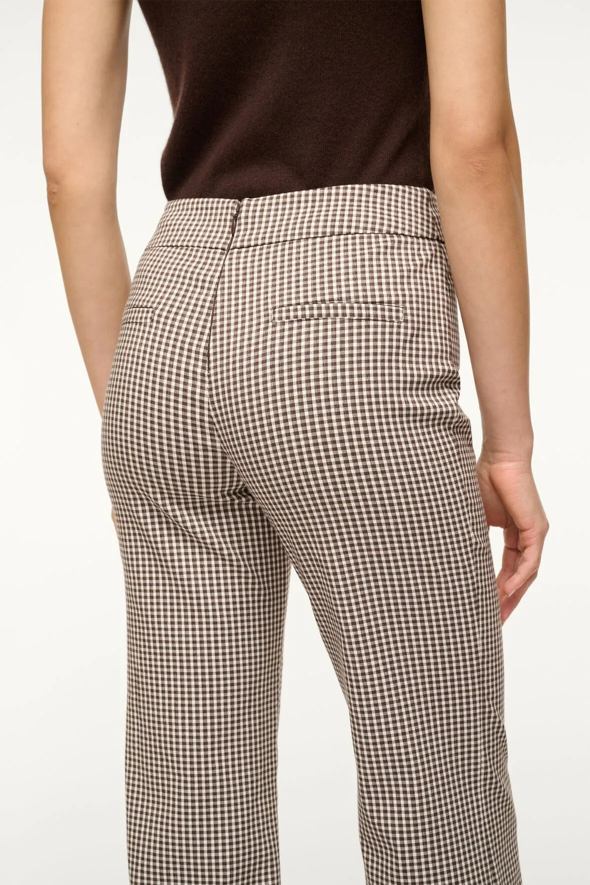 KNACK PANT | DARK CHOCOLATE MICRO CHECK sold by STAUD product image thumbnail 4
