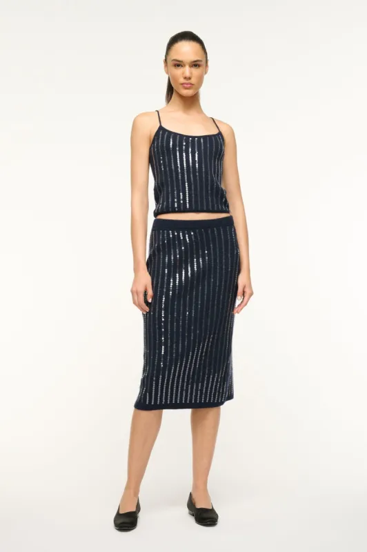 MIMI SKIRT | NAVY sold by STAUD