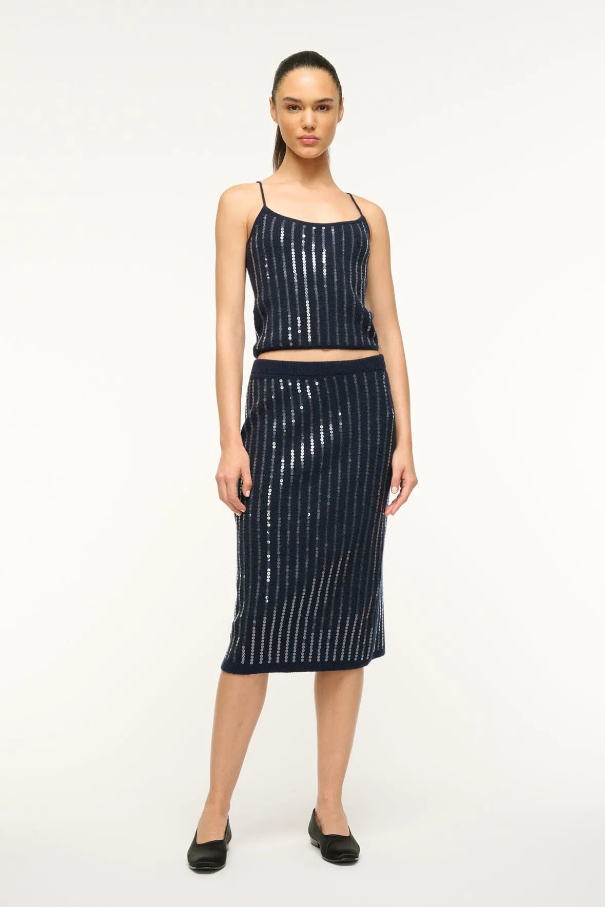 MIMI SKIRT | NAVY sold by STAUD