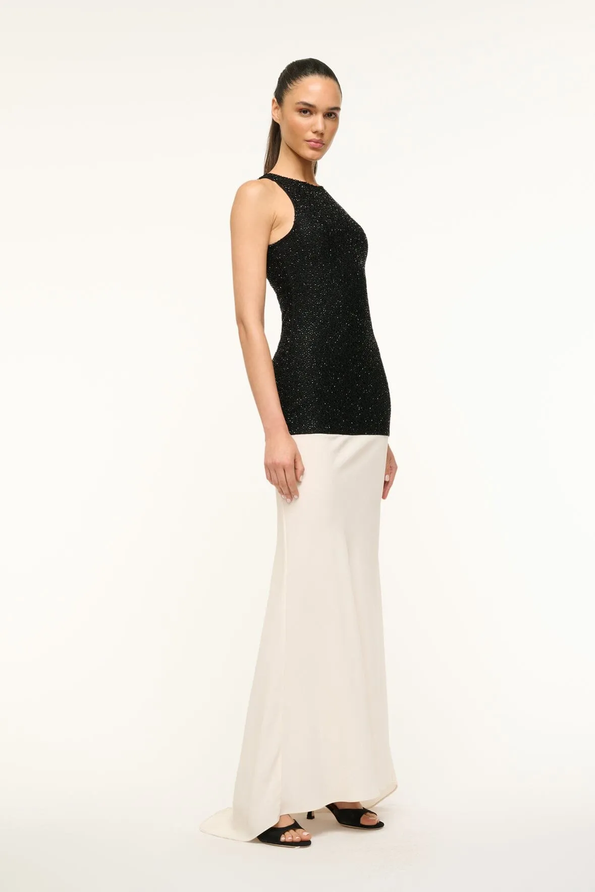 GABRIELLE DRESS | BLACK IVORY sold by STAUD product image thumbnail 3