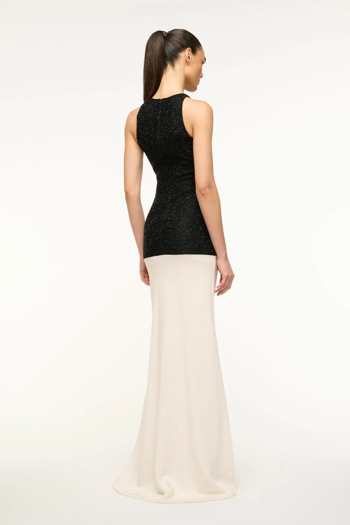 GABRIELLE DRESS | BLACK IVORY sold by STAUD product image thumbnail 4