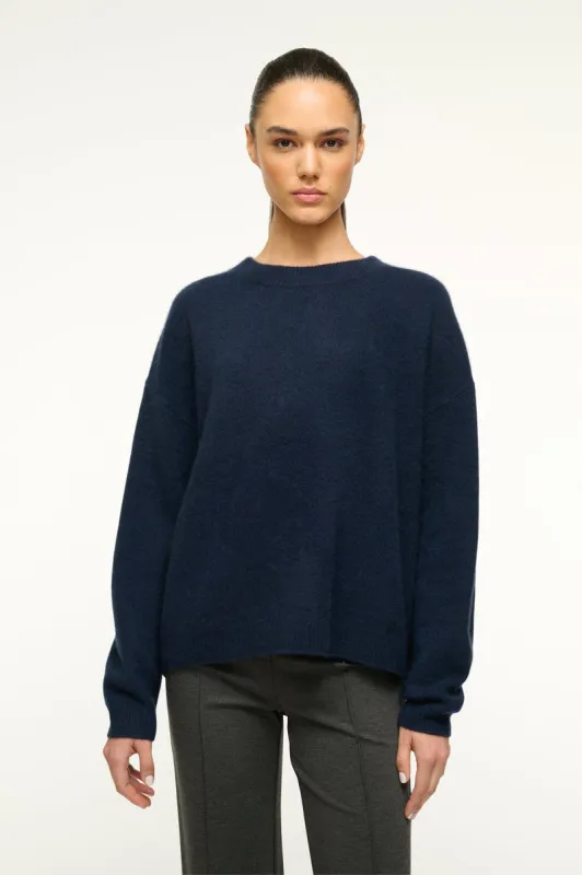 SERRANO CASHMERE RELAXED CREW | NAVY made by STAUD