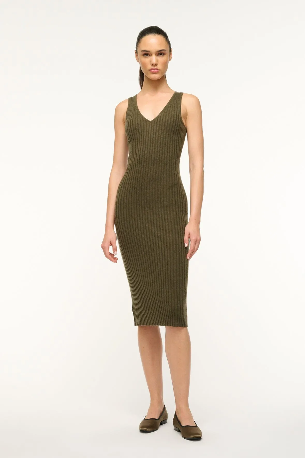 DANA CASHMERE DRESS | DARK OLIVE sold by STAUD
