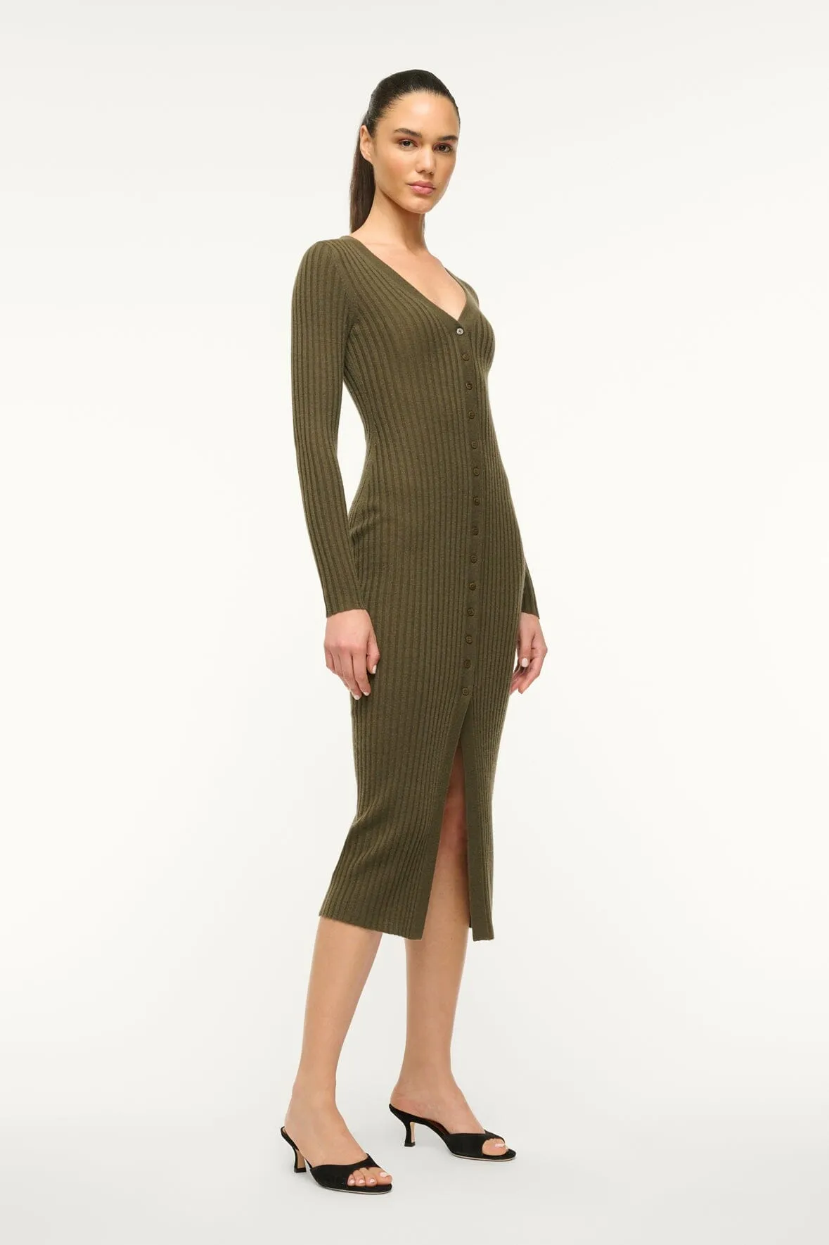 SHOKO CASHMERE SWEATER | DARK OLIVE sold by STAUD product image thumbnail 3