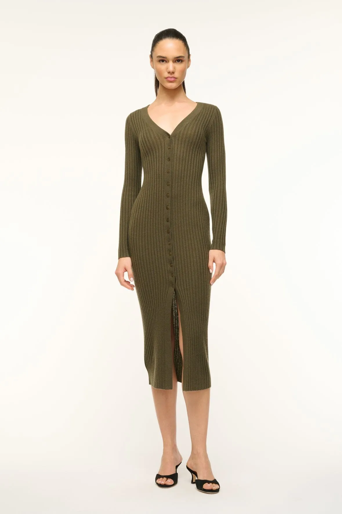 SHOKO CASHMERE SWEATER | DARK OLIVE sold by STAUD