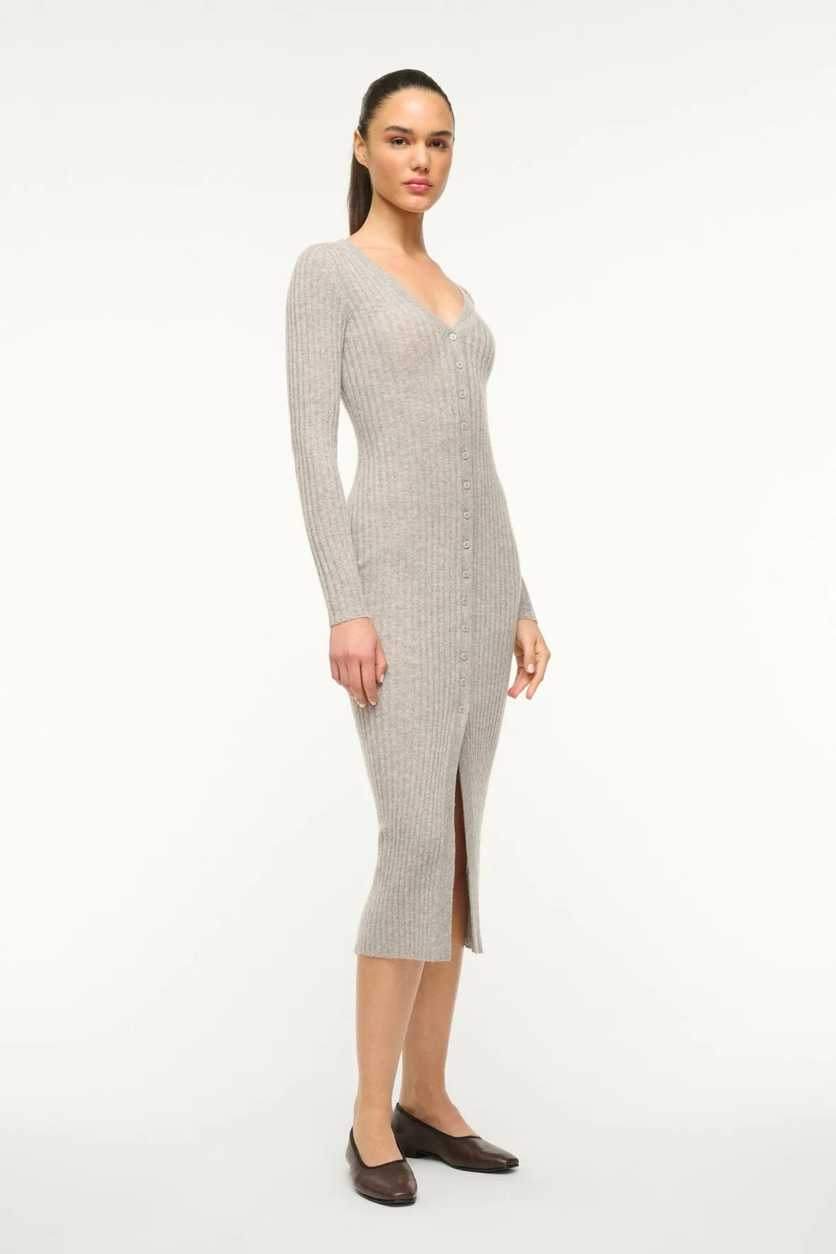 SHOKO CASHMERE SWEATER | HEATHER GREY sold by STAUD product image thumbnail 3