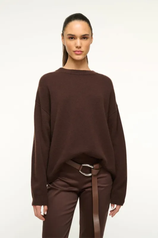 SERRANO CASHMERE RELAXED CREW | DARK CHOCOLATE made by STAUD
