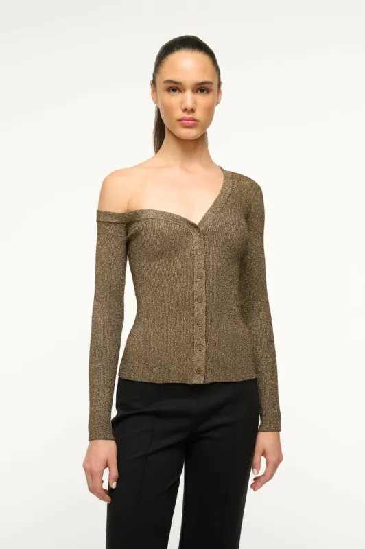CRAFTSMAN SWEATER | METALLIC GOLD sold by STAUD