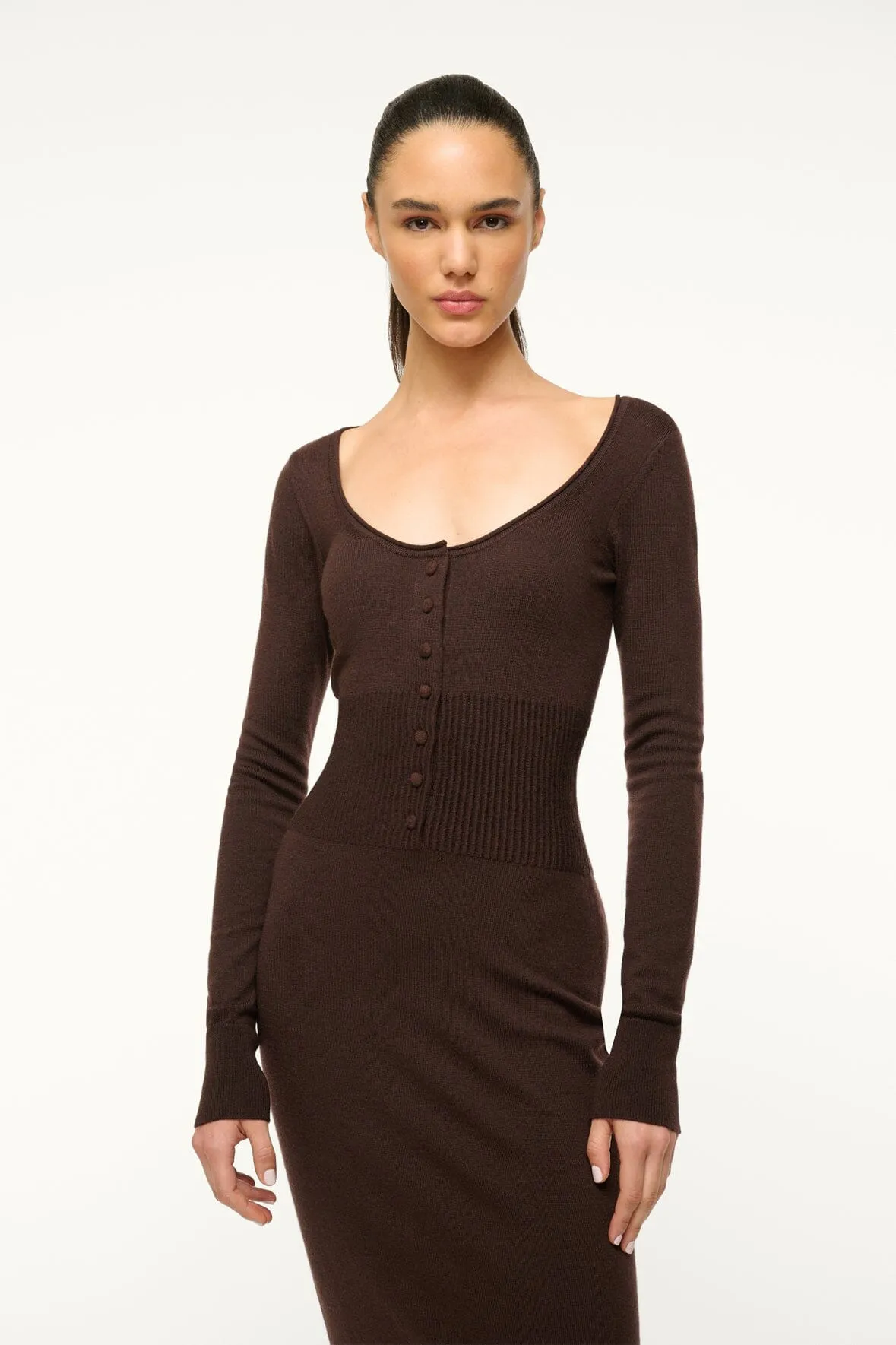 SABRINA DRESS | DARK CHOCOLATE sold by STAUD product image thumbnail 2
