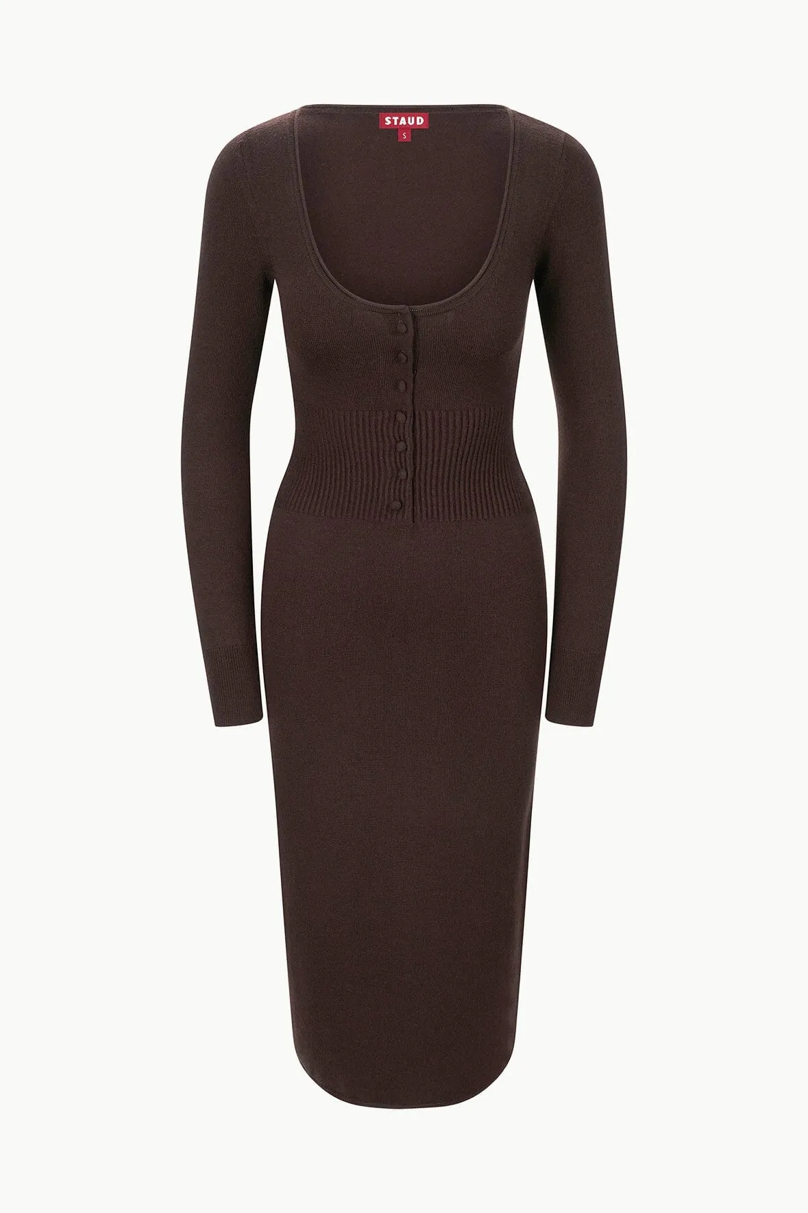 SABRINA DRESS | DARK CHOCOLATE sold by STAUD product image thumbnail 5