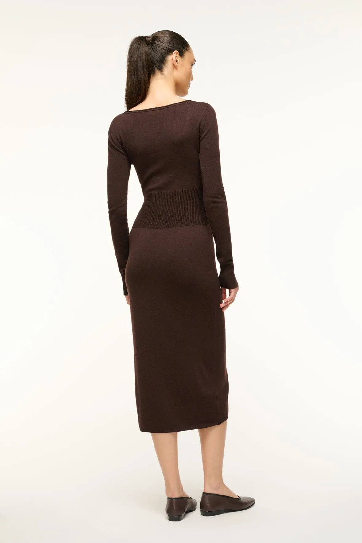 SABRINA DRESS | DARK CHOCOLATE sold by STAUD product image thumbnail 4