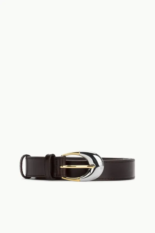 MOON BUCKLE BELT - 26MM | ESPRESSO TWO-TONE sold by STAUD