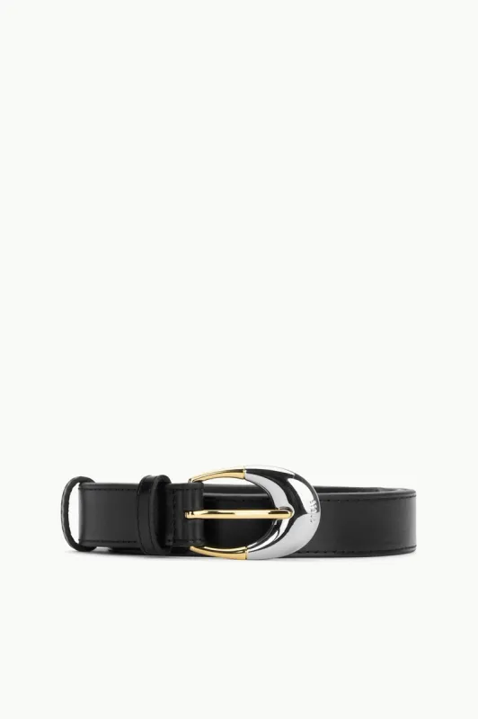 MOON BUCKLE BELT - 26MM | BLACK TWO-TONE sold by STAUD