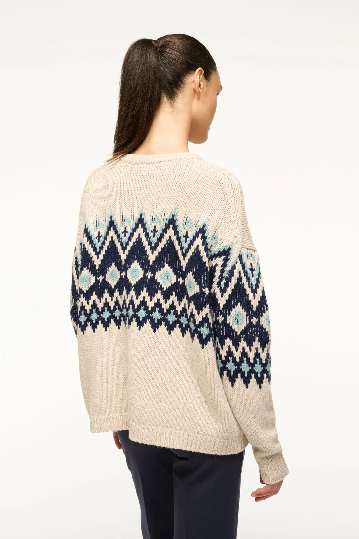 MORITZ SWEATER | OATMEAL MULTI FAIRISLE sold by STAUD product image thumbnail 4