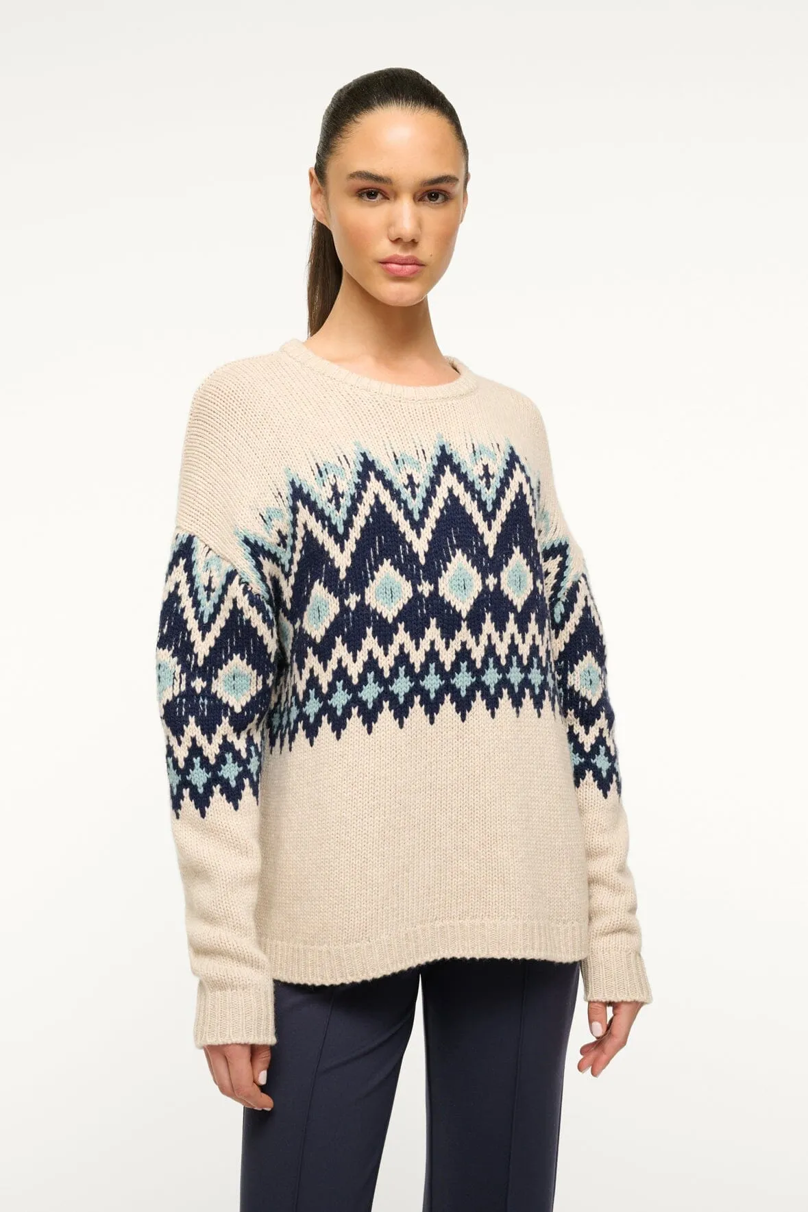 MORITZ SWEATER | OATMEAL MULTI FAIRISLE sold by STAUD product image thumbnail 2