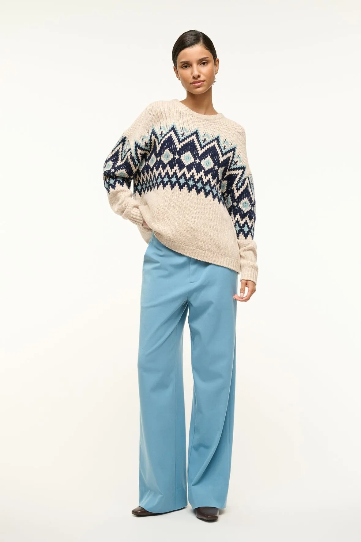 MORITZ SWEATER | OATMEAL MULTI FAIRISLE sold by STAUD