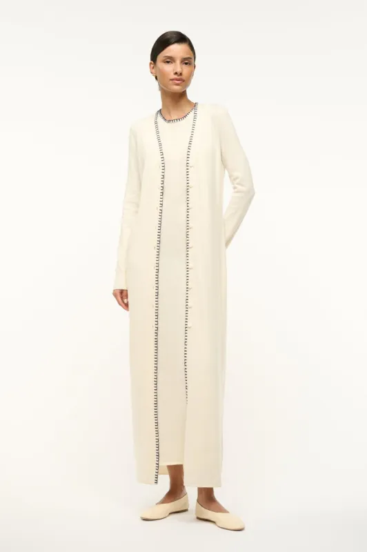 MORRISON CARDIGAN | IVORY NAVY made by STAUD