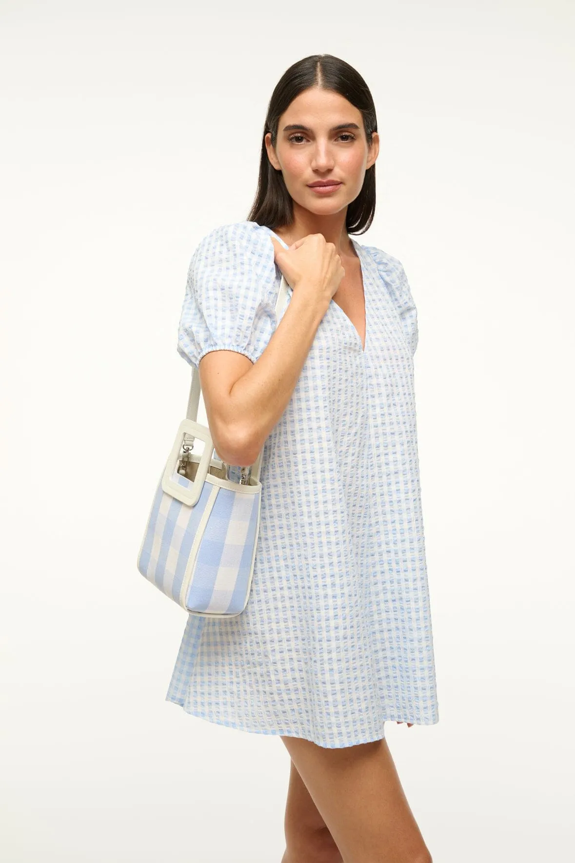MINI SHIRLEY BAG | SKY GINGHAM sold by STAUD product image thumbnail 4