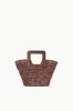 SHIRLEY RAFFIA MINI BUCKET | MAHOGANY sold by STAUD
