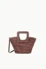 SHIRLEY RAFFIA MINI BUCKET | MAHOGANY sold by STAUD