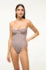 MAEVE ONE PIECE | DARK CHOCOLATE MICRO CHECK sold by STAUD
