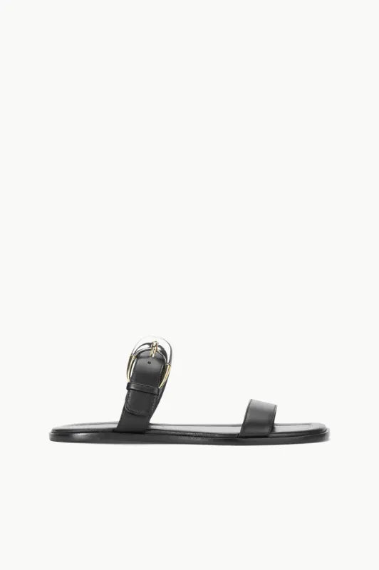 HARLOW FLAT SANDAL | BLACK made by STAUD