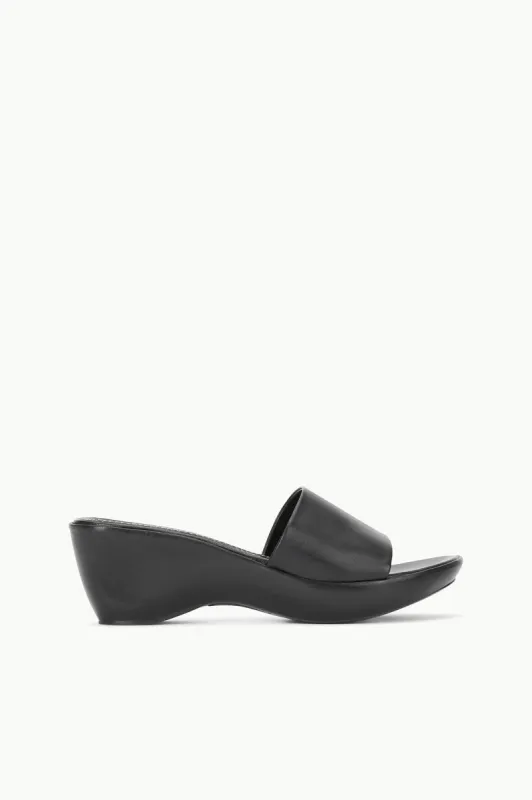 GINNY WEDGE | BLACK sold by STAUD