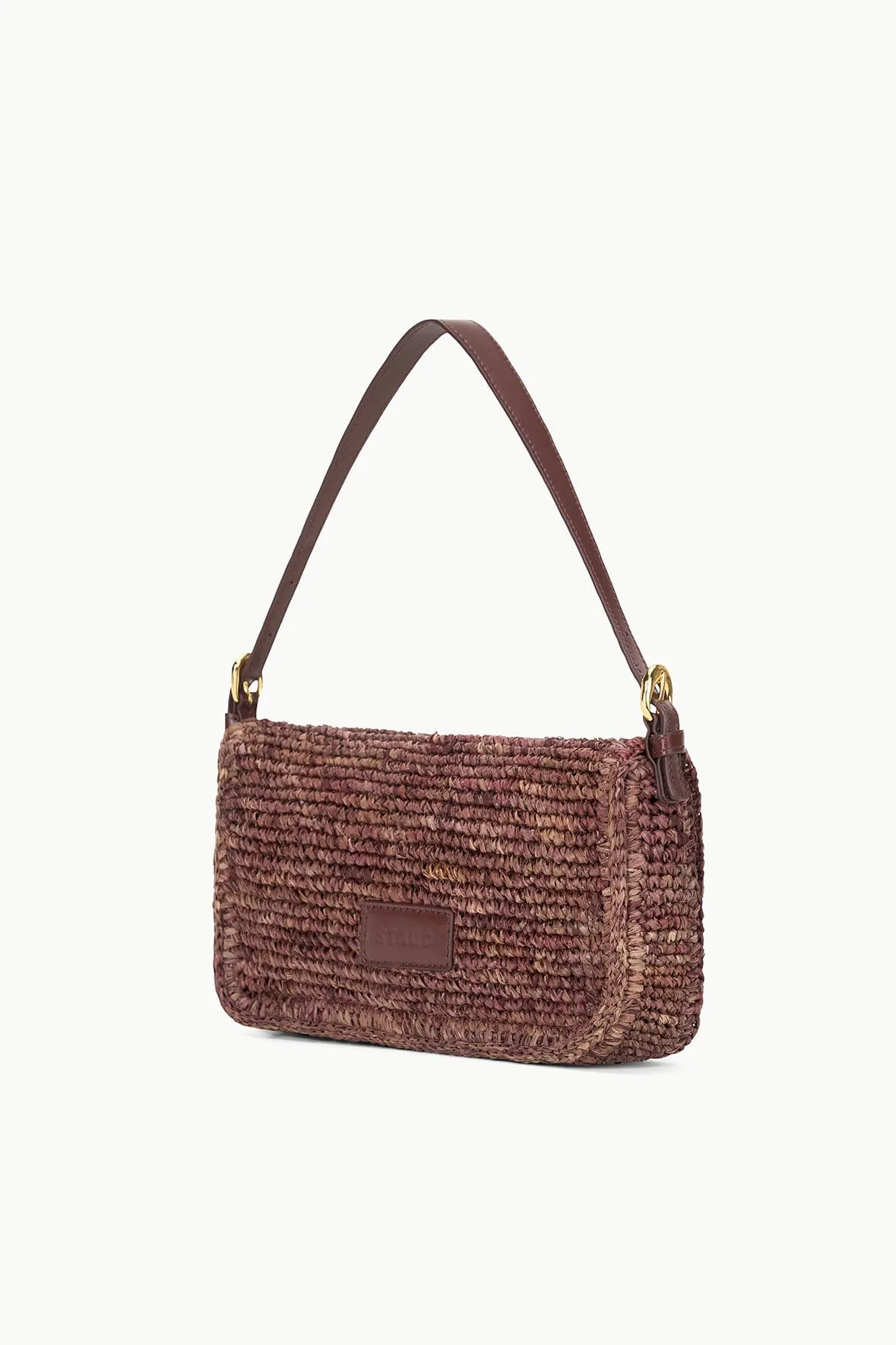 HARLOW RAFFIA BAG | MAHOGANY sold by STAUD product image thumbnail 3