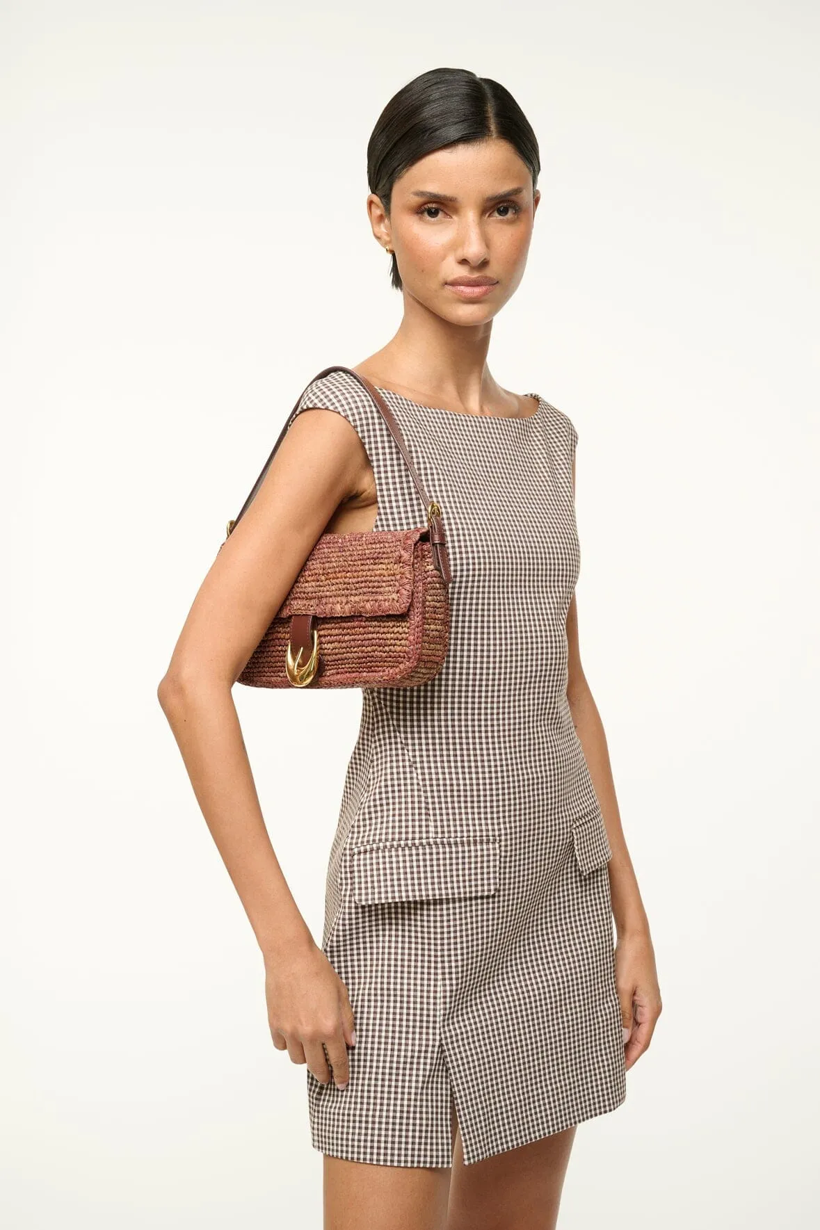 HARLOW RAFFIA BAG | MAHOGANY sold by STAUD product image thumbnail 4