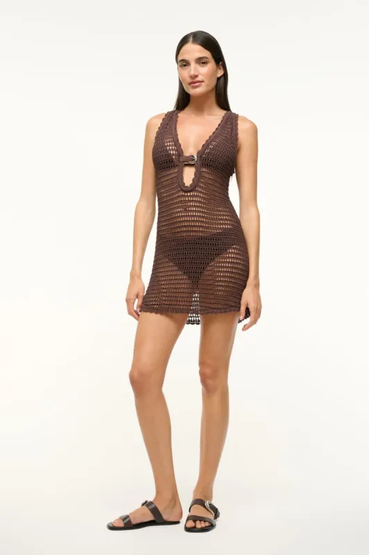 ANOK DRESS | DARK CHOCOLATE sold by STAUD