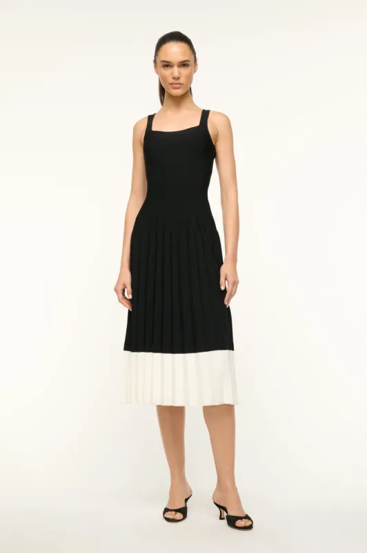 ELLISON DRESS | BLACK IVORY sold by STAUD