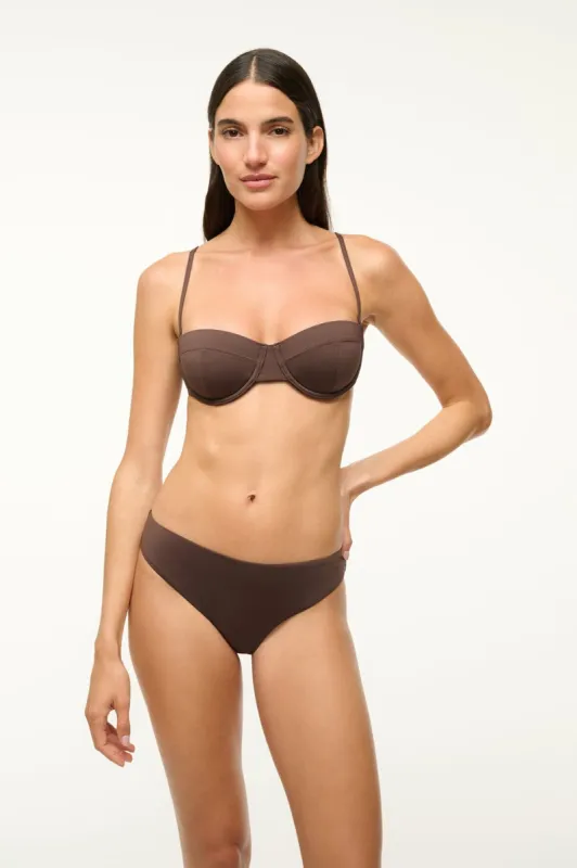JO BALCONETTE BIKINI TOP | DARK CHOCOLATE sold by STAUD