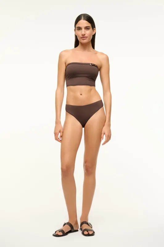 GEMMA BIKINI BOTTOM | DARK CHOCOLATE sold by STAUD