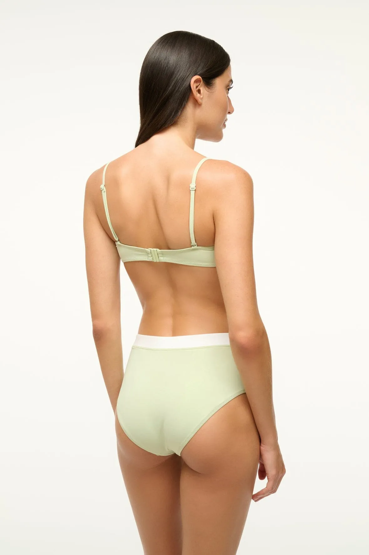 DEVON HIGH RISE BIKINI BOTTOM | PALE JADE WHITE sold by STAUD product image thumbnail 3