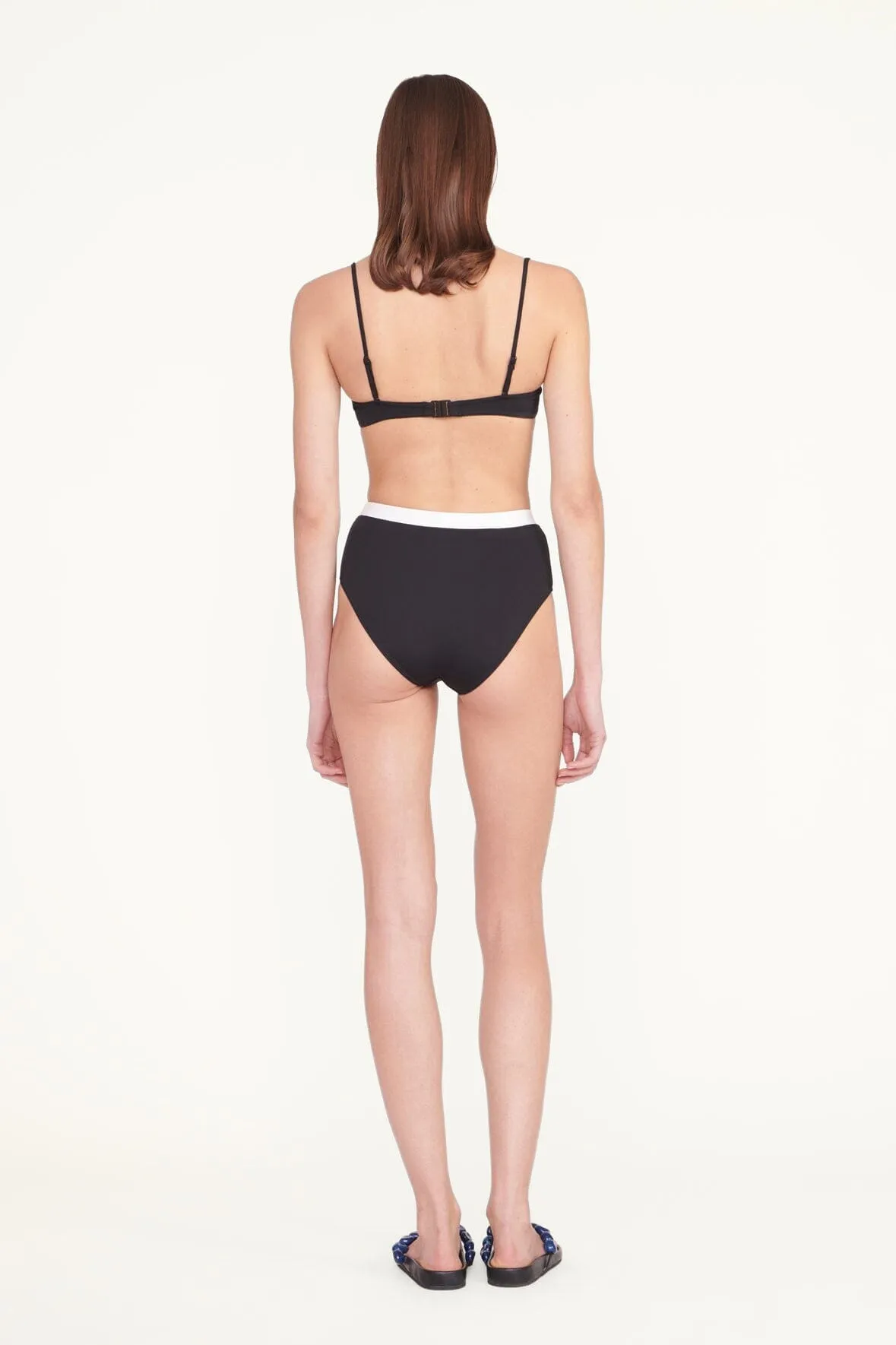 DEVON HIGH RISE BIKINI BOTTOM | BLACK WHITE sold by STAUD product image thumbnail 3