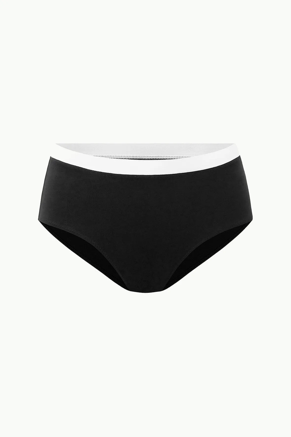 DEVON HIGH RISE BIKINI BOTTOM | BLACK WHITE sold by STAUD product image thumbnail 5