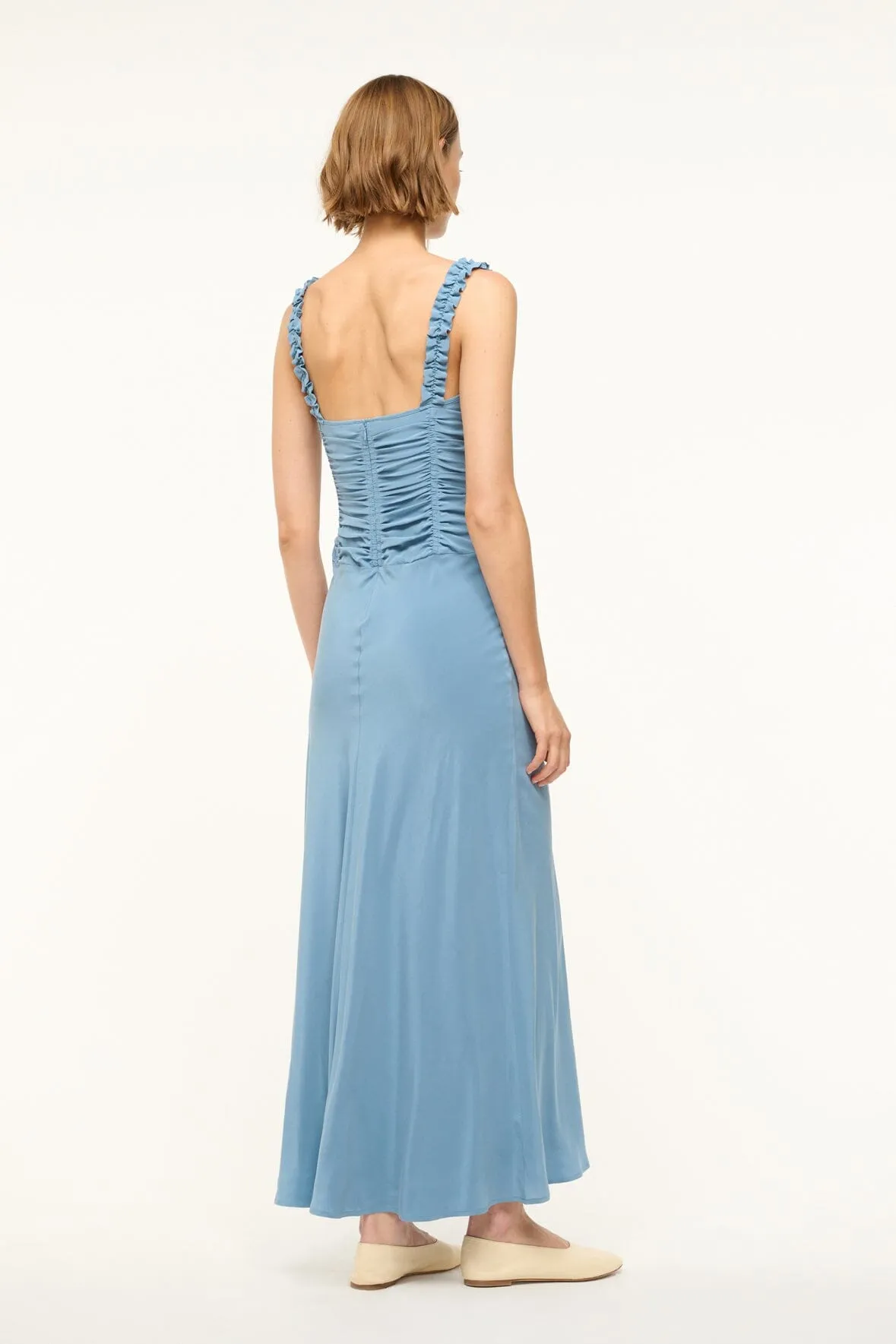 NIC SILK MAXI DRESS | SLATE BLUE sold by STAUD product image thumbnail 5