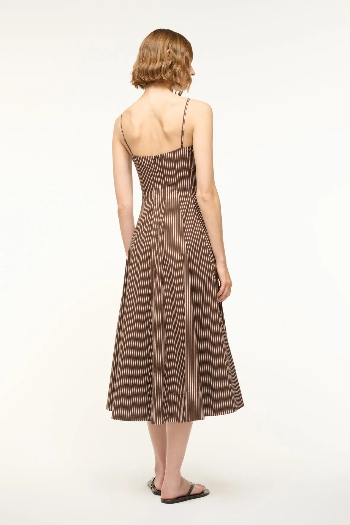 WYLIE DRESS | DARK OAK MICRO STRIPE sold by STAUD product image thumbnail 4