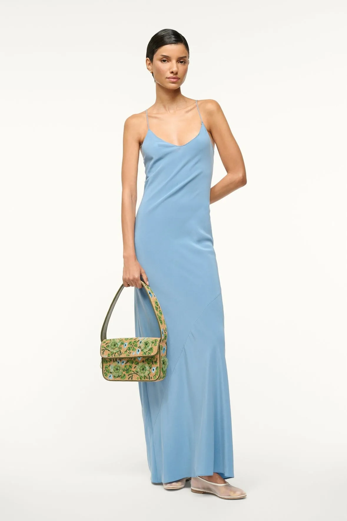 MILNER SILK SLIP DRESS | SLATE BLUE sold by STAUD product image thumbnail 2