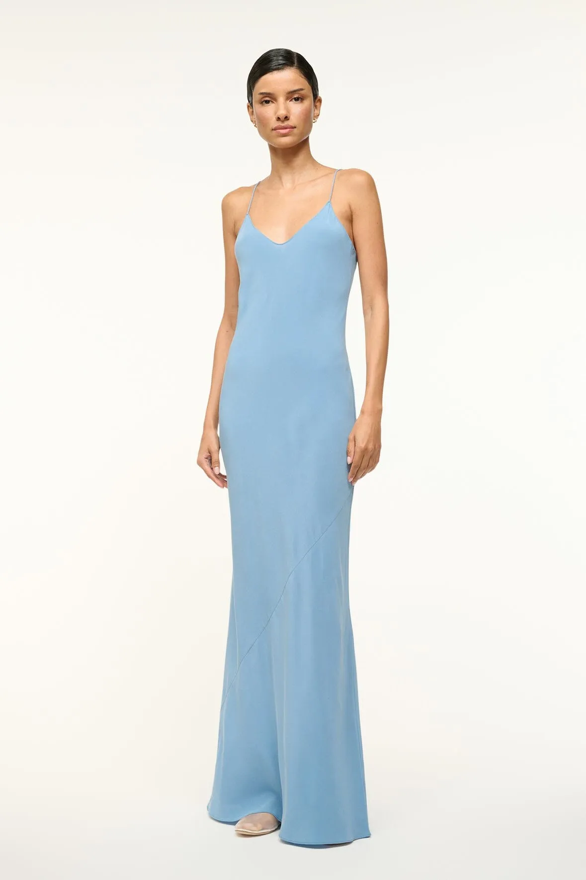 MILNER SILK SLIP DRESS | SLATE BLUE sold by STAUD product image thumbnail 4