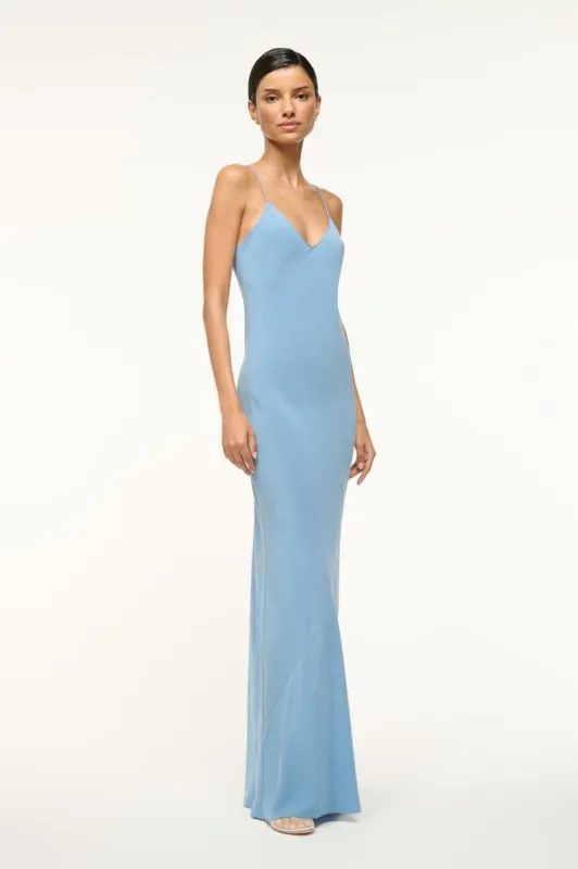 MILNER SILK SLIP DRESS | SLATE BLUE sold by STAUD