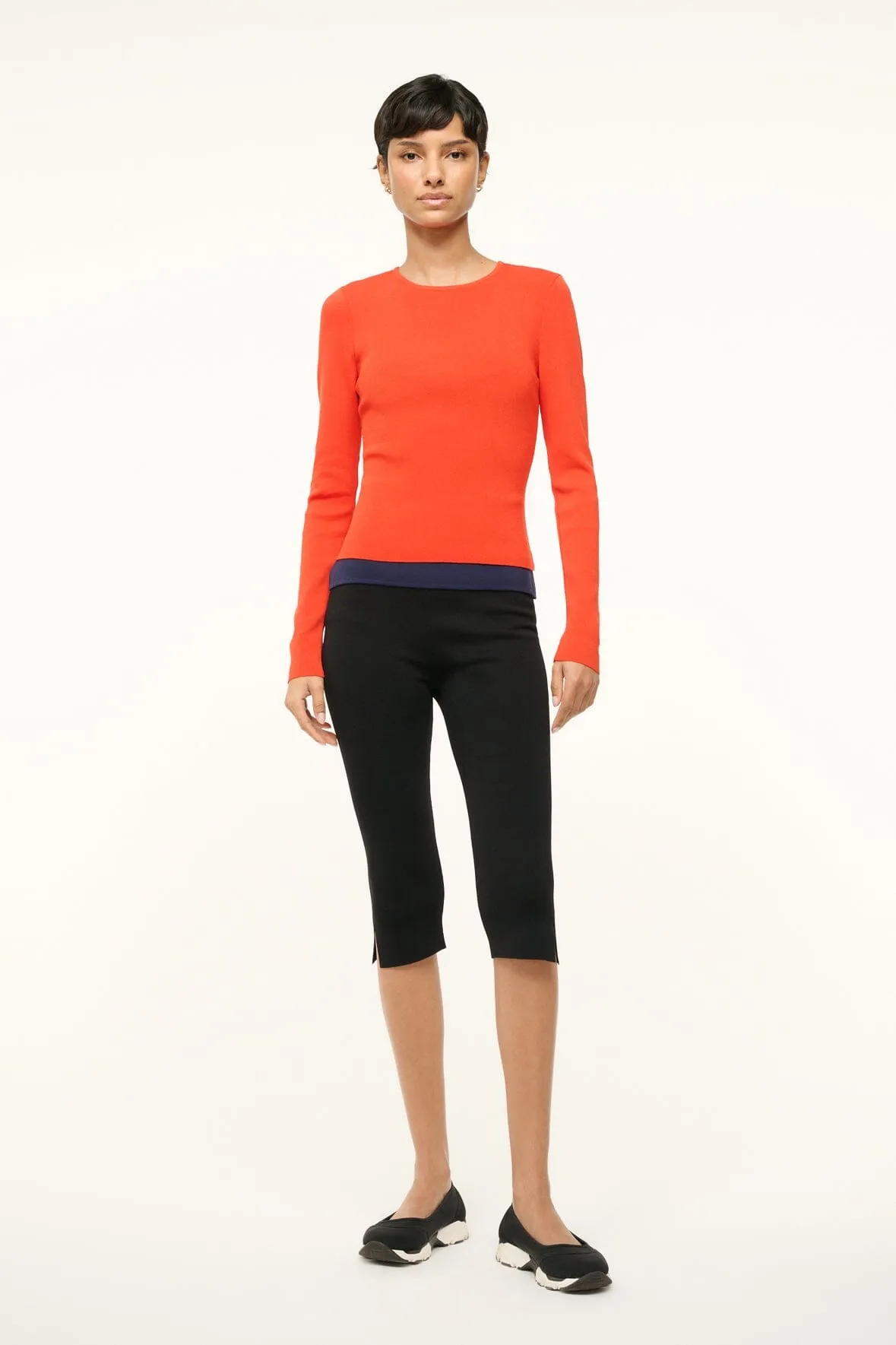 SALINAS TOP | CAYENNE NAVY sold by STAUD