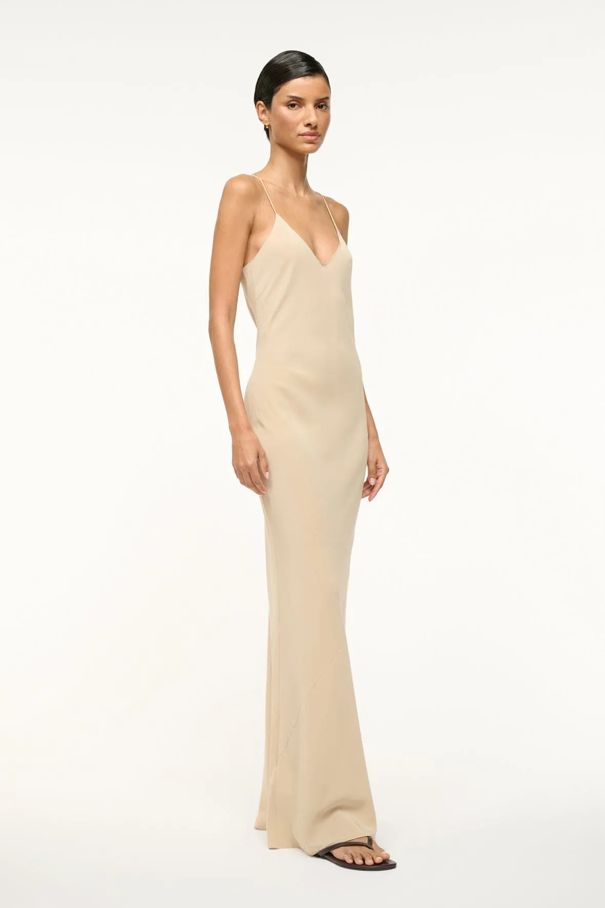 MILNER SILK SLIP DRESS | STONE sold by STAUD product image thumbnail 2