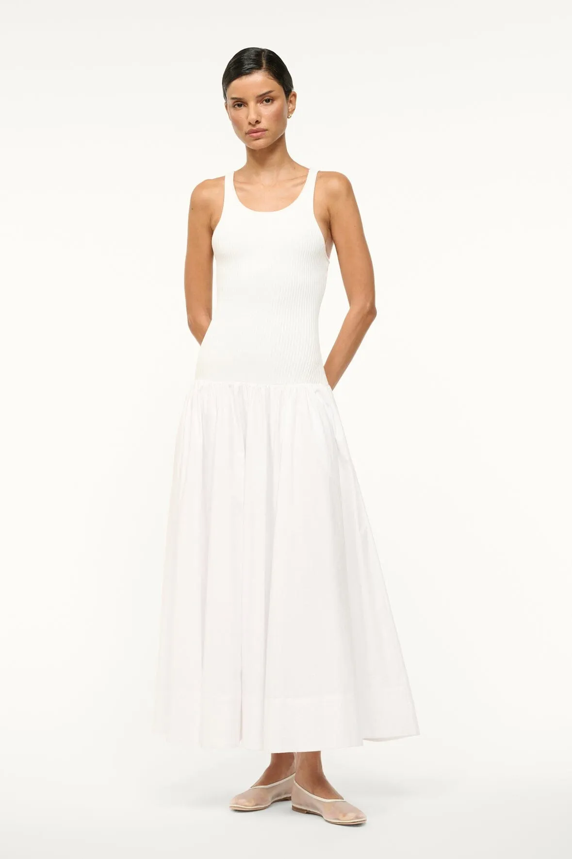 YAMILA DRESS | WHITE sold by STAUD