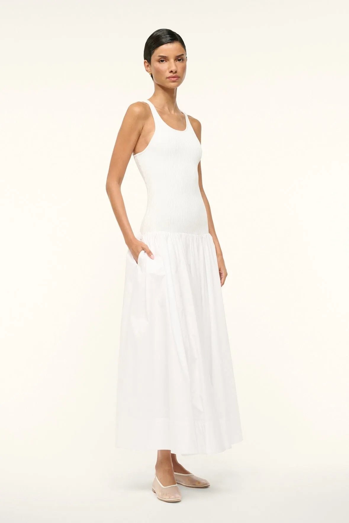 YAMILA DRESS | WHITE sold by STAUD product image thumbnail 2