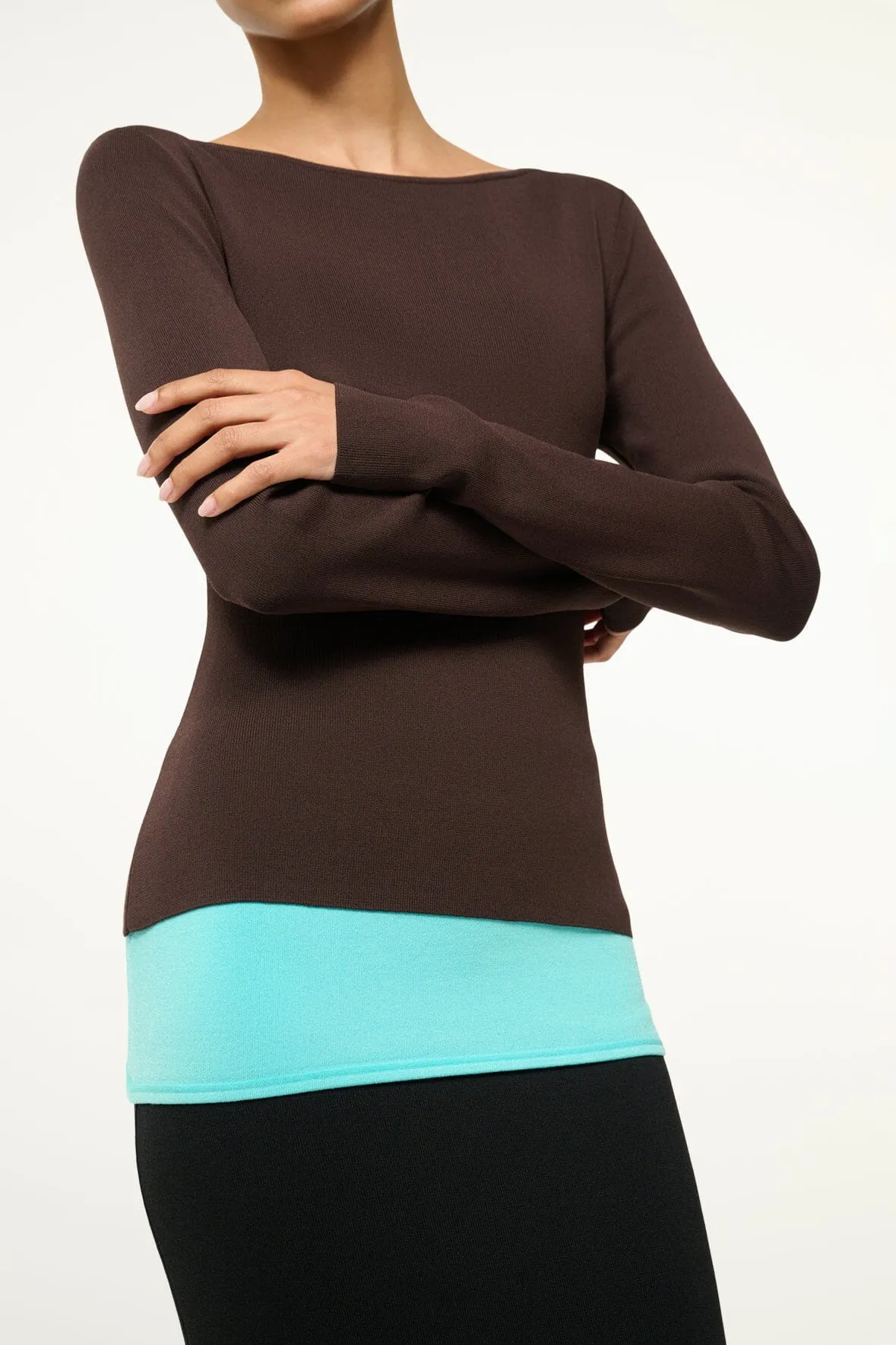 CARILO DRESS | EARTH AQUA BLACK sold by STAUD product image thumbnail 4