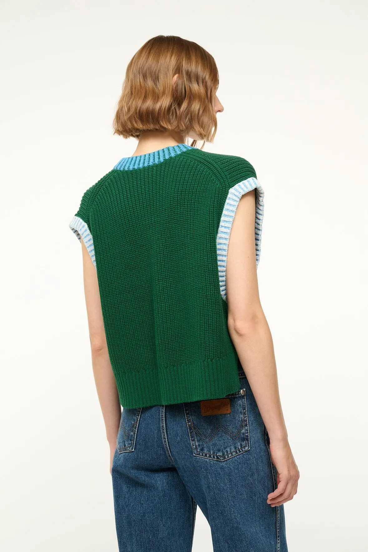 AMERICANA SWEATER | JUNGLE SKY IVORY sold by STAUD product image thumbnail 5