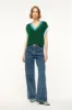 AMERICANA SWEATER | JUNGLE SKY IVORY sold by STAUD