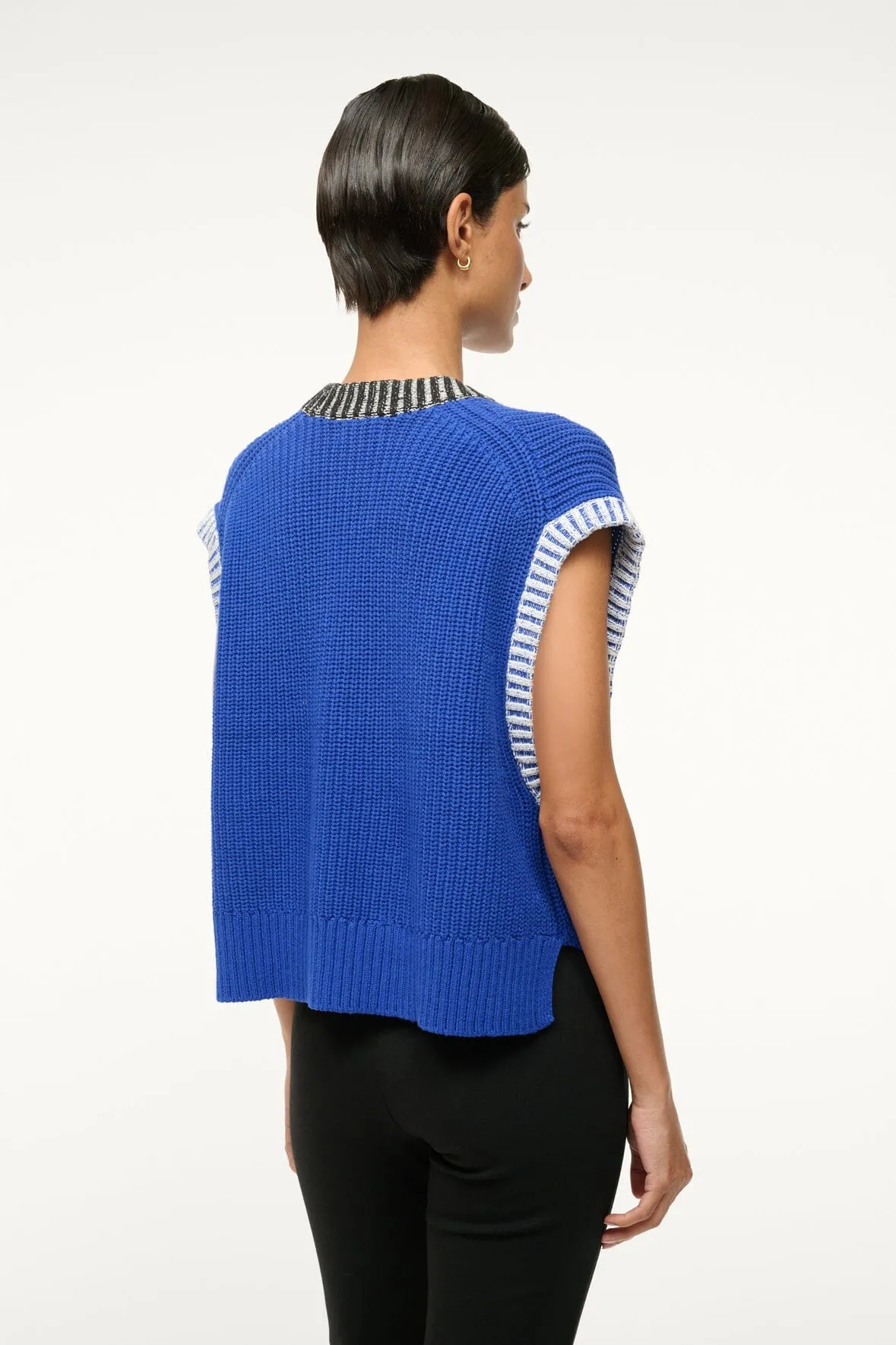 AMERICANA SWEATER | DEEP SEA BLACK IVORY sold by STAUD product image thumbnail 4